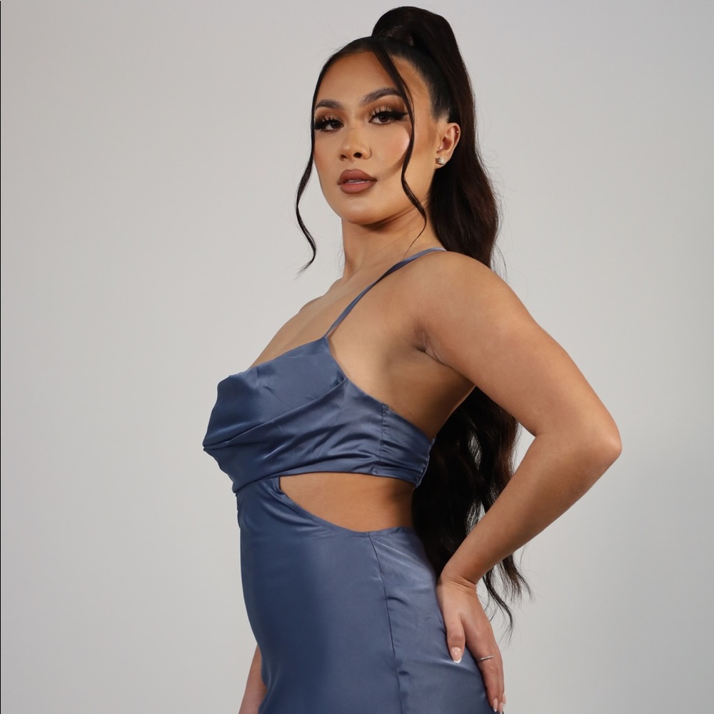 “From Concrete Satin Mini Dress”